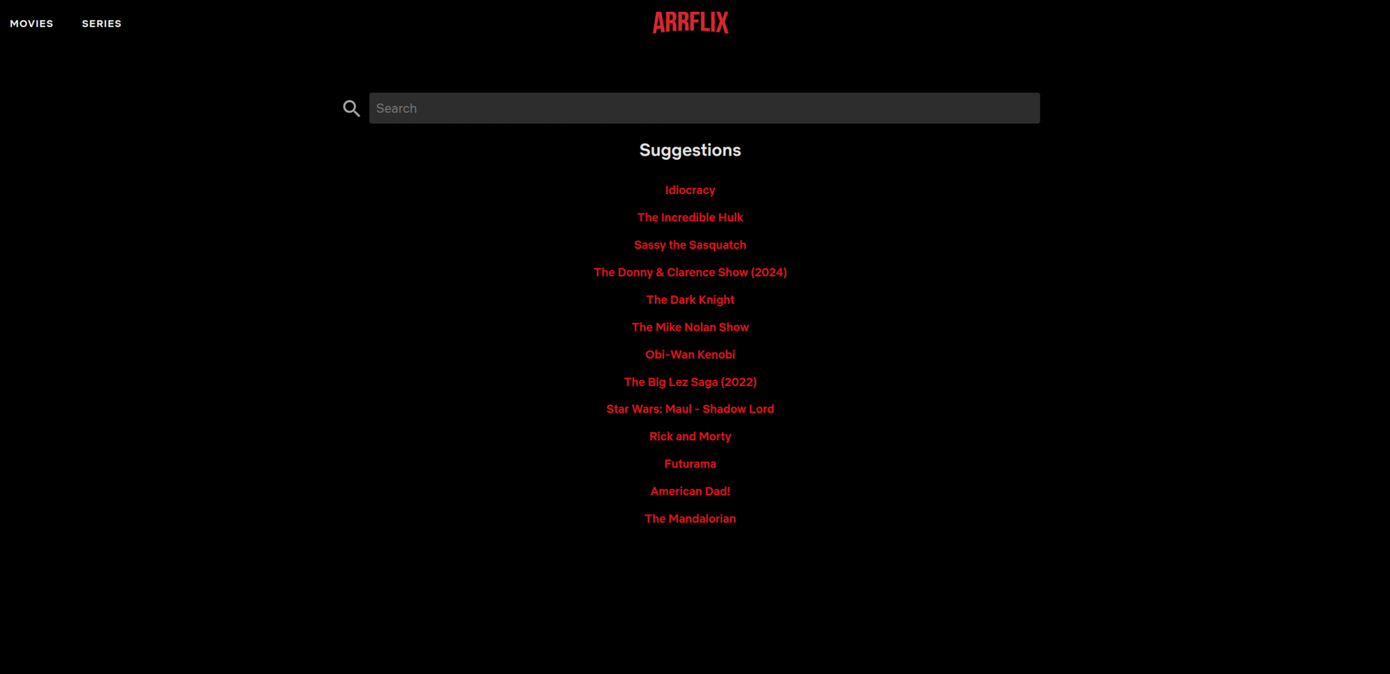 ARRFLIX search